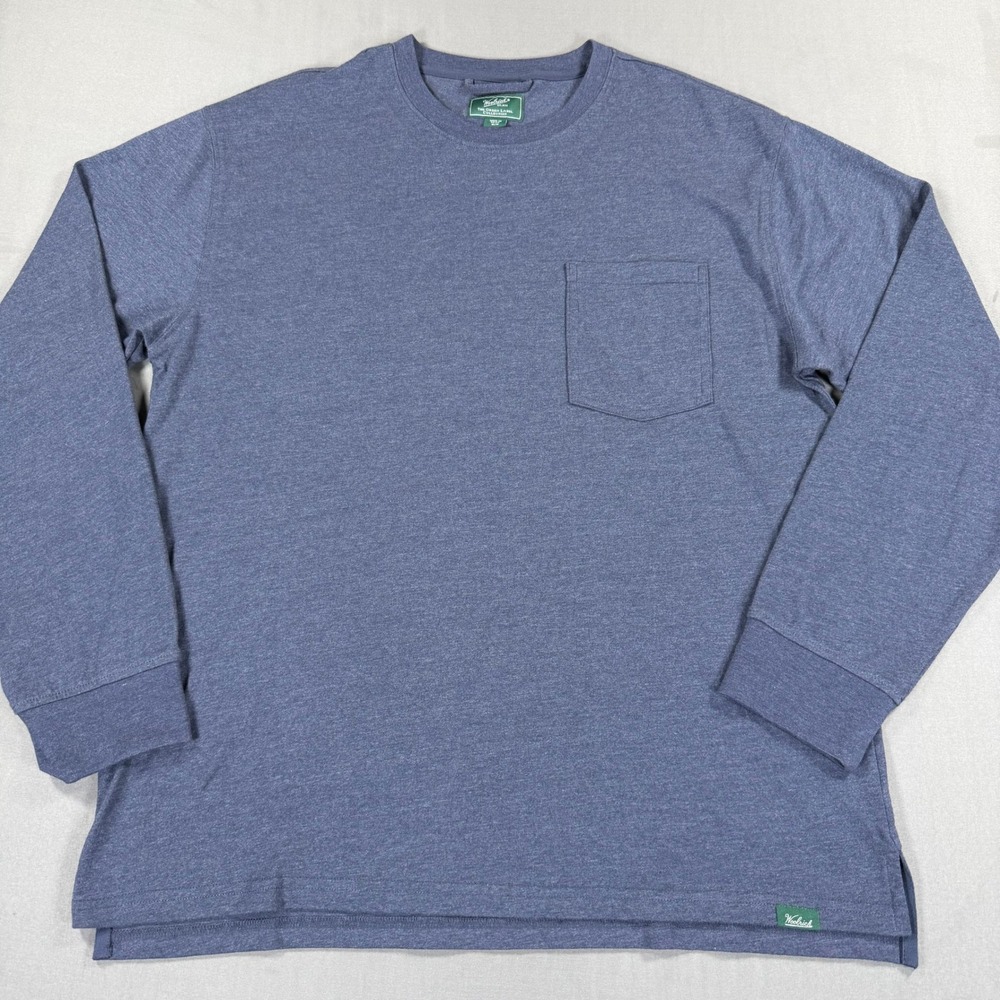 Woolrich Green Label Collection Men's M Blue Heather Long Sleeve Pocket T-Shirt